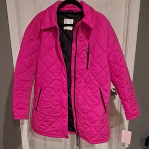 Avec Les Filles Vibrant Pink Puffer Jacket